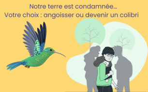 Notre terre est condamnée…  Votre choix : angoisser ou devenir un colibri ? par Marina Blanchart Notre terre est condamnée…  Votre choix : angoisser ou devenir un colibri ? par Marina Blanchart